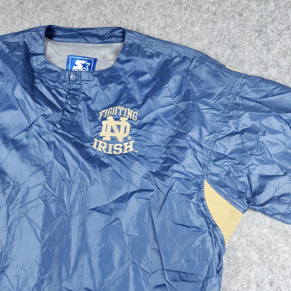 VTG Starter Notre Dame Fighting Irish Windbreaker Men XL Blue NCAA Y2K Warmup